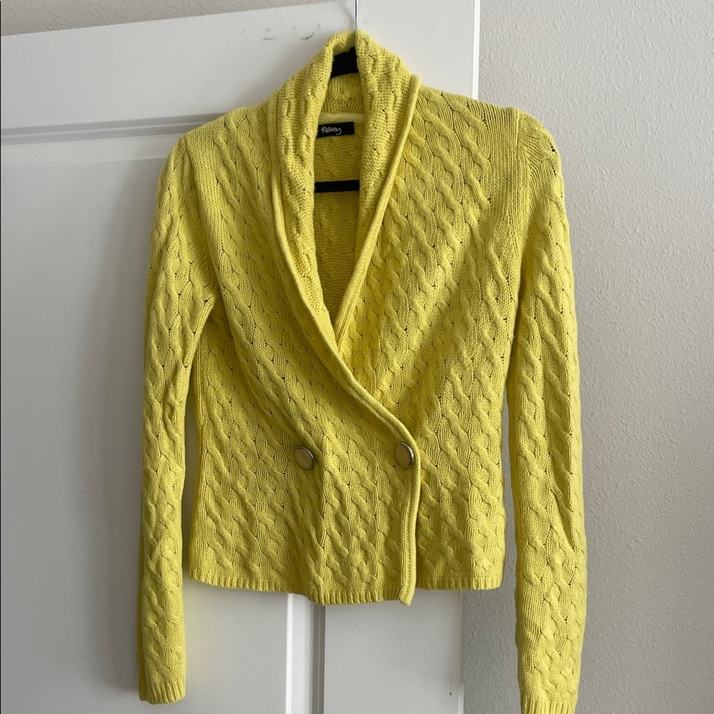 Elegant Yellow Knit Cardigan